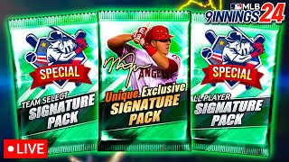 🔴LIVE | NEW Unique Exclusive Sig Pack Opening! - MLB 9 Innings 24