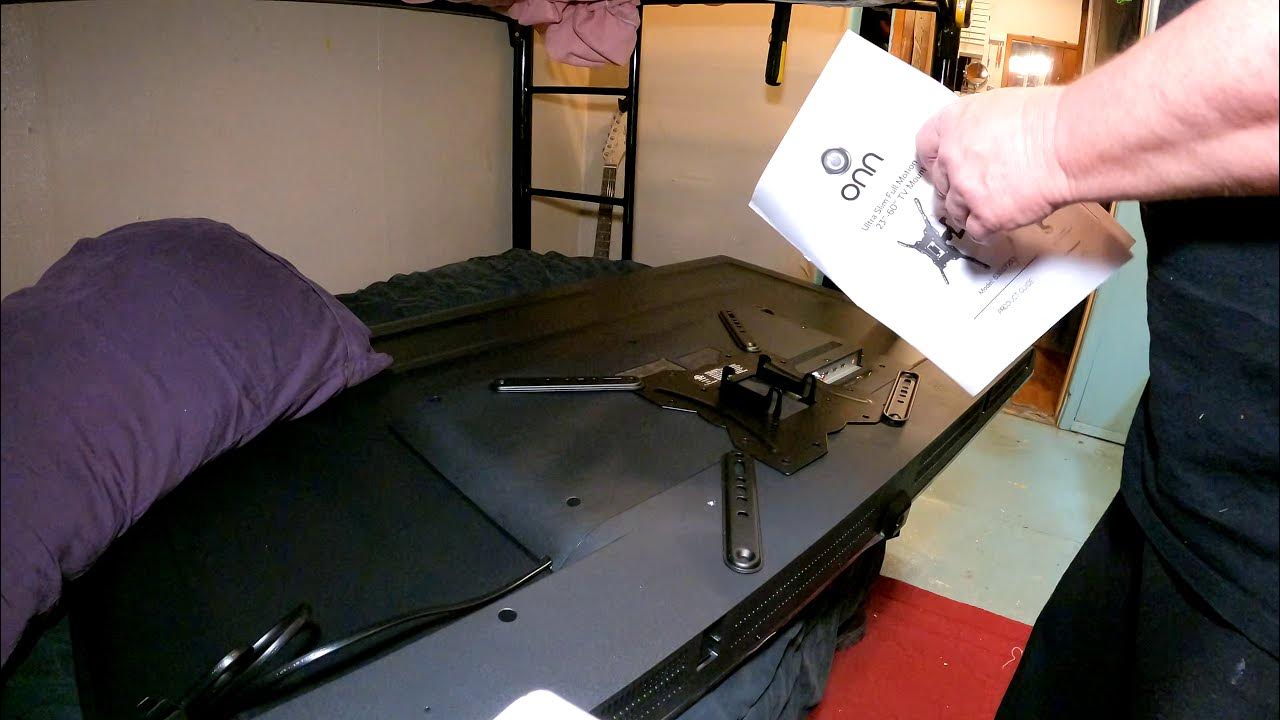 Attaching onn. Ultra Slim FullMotion Mount Bracket on onn. 60" Class