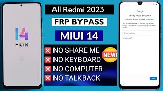 All Xiaomi MIUI 14 FRP Bypass Android 13 |How To Remove Frp Redmi phone 2023 | No Need Pc