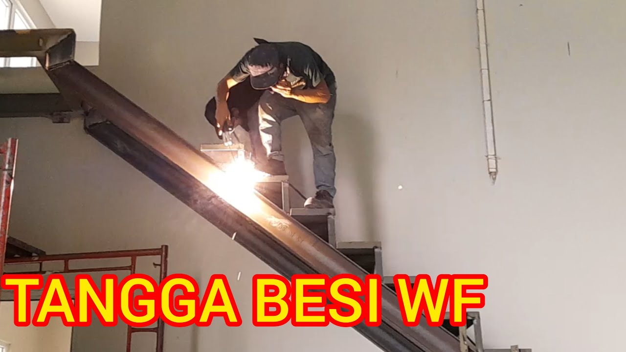 TEKNIK PALING MUDAH pembuatan tangga besi baja wf - YouTube