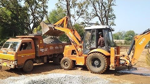 Jcb loading stone in a Dump Truck - Amazing Style a Jcb loading video By Experience JCB Driver Video