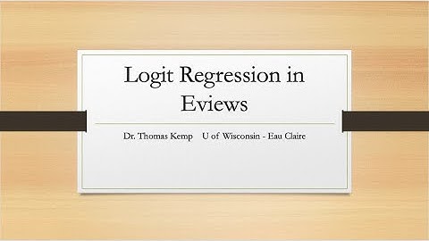 Logistic Regression (Logit) in Eviews
