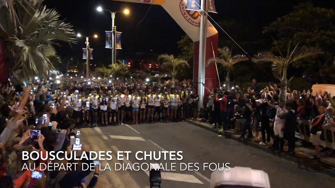 Diagonale Des Fous 2019 Bousculades Et Chutes Au Depart Youtube