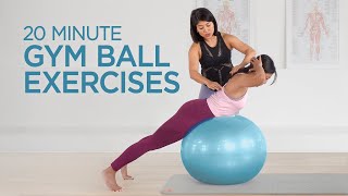 20 min Gym Ball Exercises | Full Body Intermediate Pilates