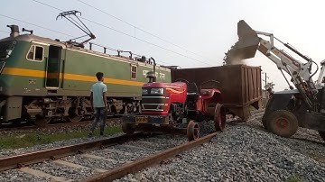 Mahindra Yuvo Tractor Running On Railway Track | Jcb Loading Stones | All about Tractors and Jcb