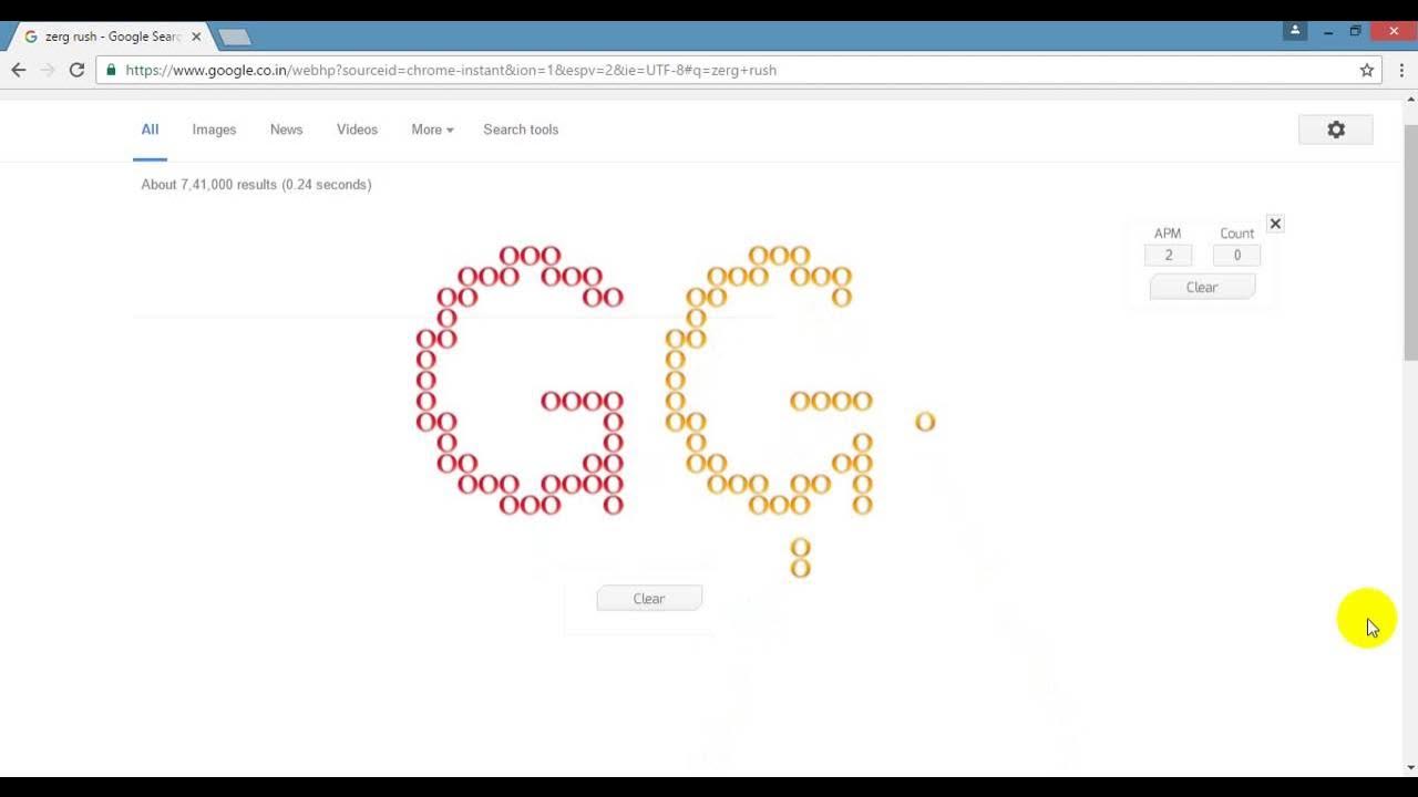 Google's zerg rush !! Try this amazing game !! Google easter egg game