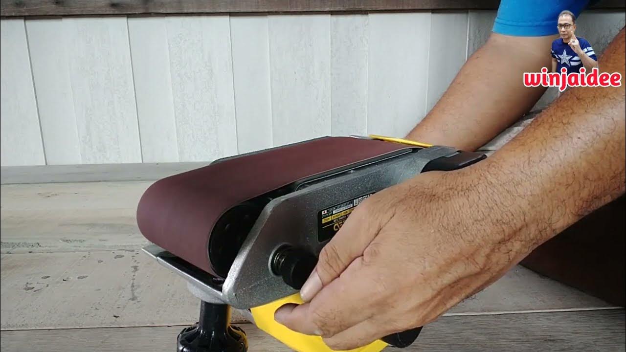 วิธีใช้งานกระดาษทรายสายพานรถถังขัดไม้ how to use tank belt sandpaper