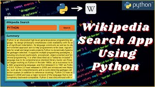 Wikipedia🌐 Search App using Python and Tkinter | How to create your own Wikipedia app in python Wealth
