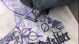 TATTOOING TUTORIAL  Part 1  Lining & Packing black on fake skin with tips