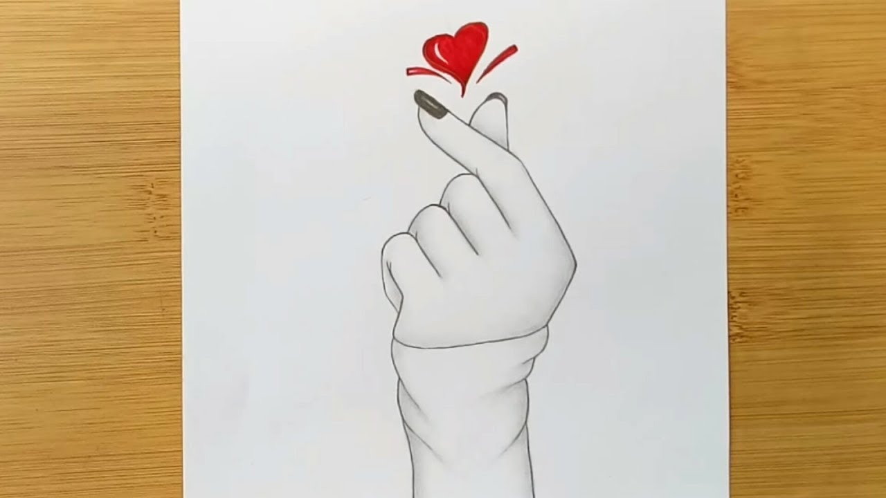 How To Draw A Tumblr Korean Heart Girl Hand Love Icon Youtube