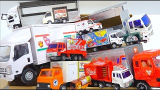 Small truck ♪ Big truck ♪ Mini cars of various trucks run on the slope ☆ Working mini cars.