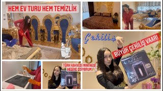 ÇEKİLİŞ VAR! KAHVE MAKİNESİ ÇEKİLİŞİ 🎉 EV TURU VE HIZLANDIRILMIŞ TEMİZLİK VİDEOSU MOTİVE TEMİZLİK