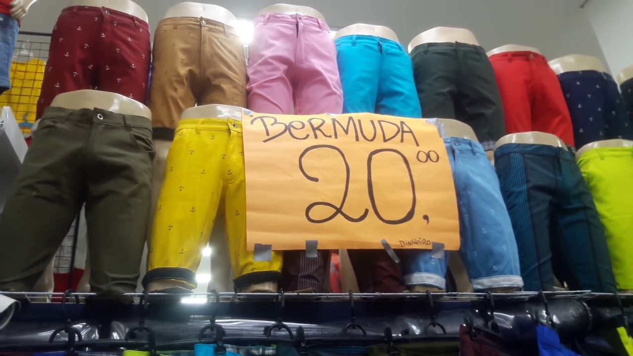 bermuda jeans masculina no brás