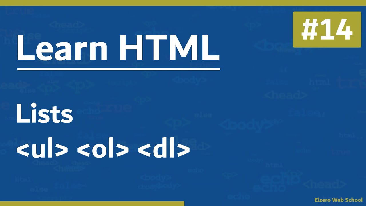 html ul  New  Learn HTML In Arabic 2021 - #14 - Lists - UL, OL, DL