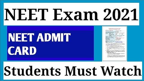NEET 2021 admit Card release date Update | NTA Notification |