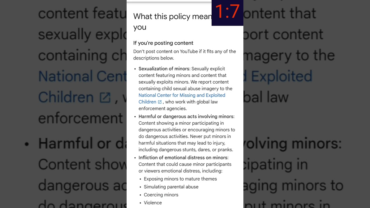 Youtube Child safety policy Youtube policy shorts YouTube