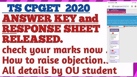 TS CPGET 2020 RESPONSE SHEET RELEASED