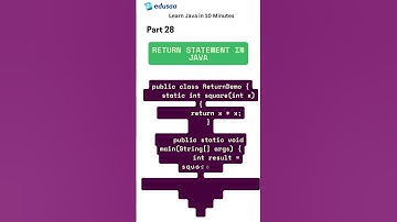 Java Return Statement – How to Get Values from Methods | #edusaa | #shorts