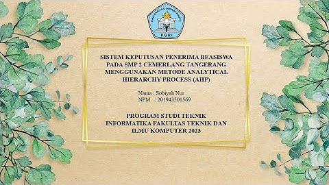 Demo Aplikasi Tugas Akhir. Sobiyah Nur. 201943501569. Teknik Informatika,  Unindra (2023)