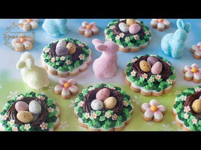 How to make EASTER EGG NEST Cookies with Chocolate Speckled Eggs + Mini Daisy Cookies