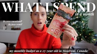 WHAT I SPEND IN A MONTH 💰🤑 *everything* I spent in November as a 27-year-old in Montreal, Canada