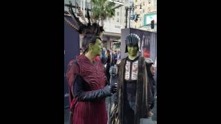 Warcraft Movie Premiere - Jamie Lee Curtis and Leeroy Jenkins