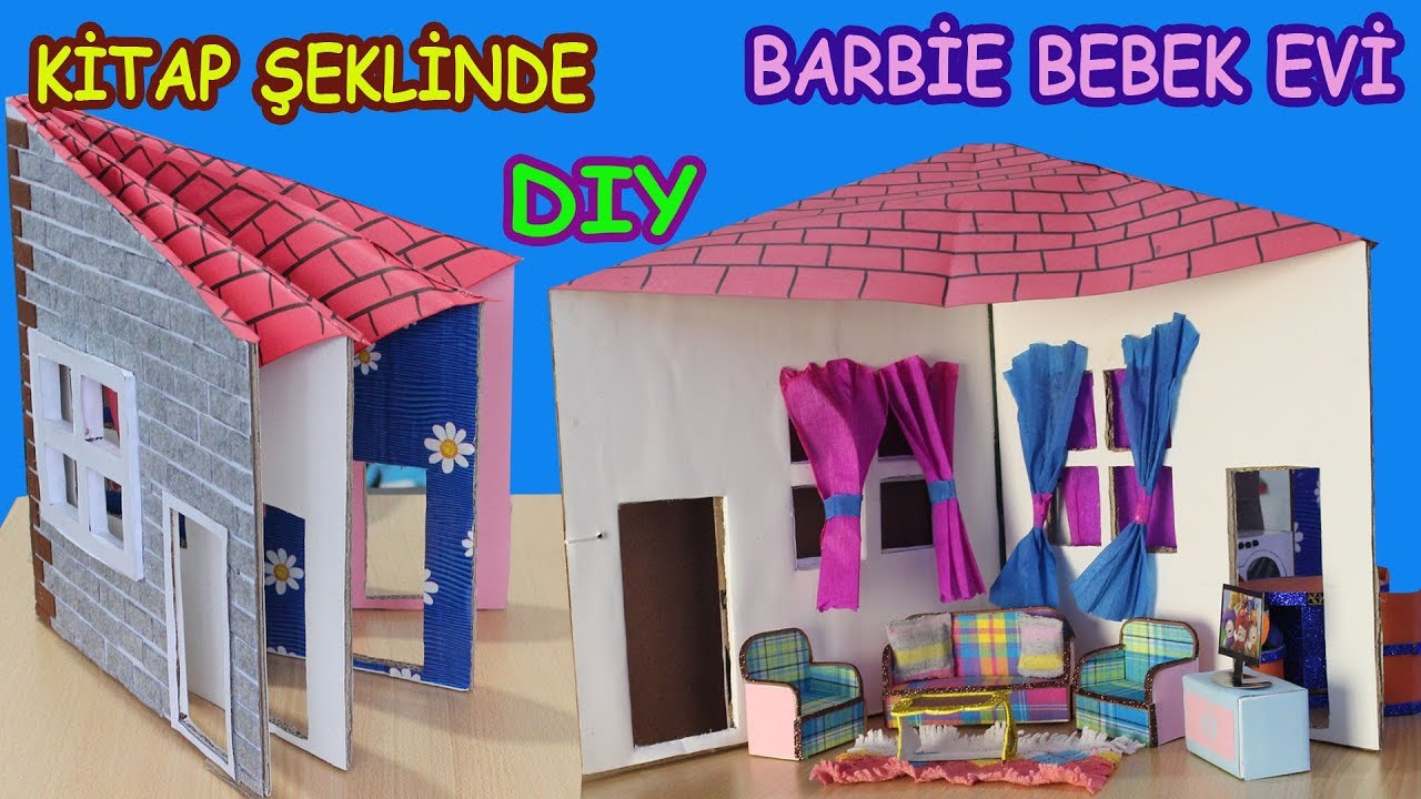 kitap seklinde barbie oyuncak bebek evi yapimi kartondan bebek evleri barbie oyuncak barbie