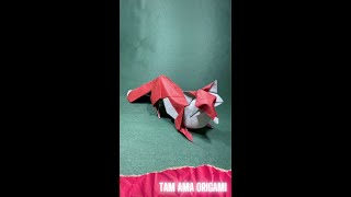 Origami Fox:  Paper Fox with details