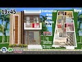 19×45 North Face House Design, 19×45 House Plan, 19×45 House Map, 19 by 45 House Plan,@Home Plan 3D