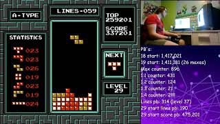 My first 500k on 29 and my first 29-3 clear - NES Tetris