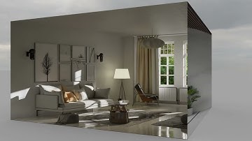 Interior Rendering with Ray Portal BSDF in Blender: 5 Rooms in a Cube
