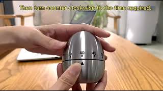 NXZ Kichan Timer, Egg Shape Kitchen Timer Stainless Steel Machinery Count Down Analog Kitchen Timer