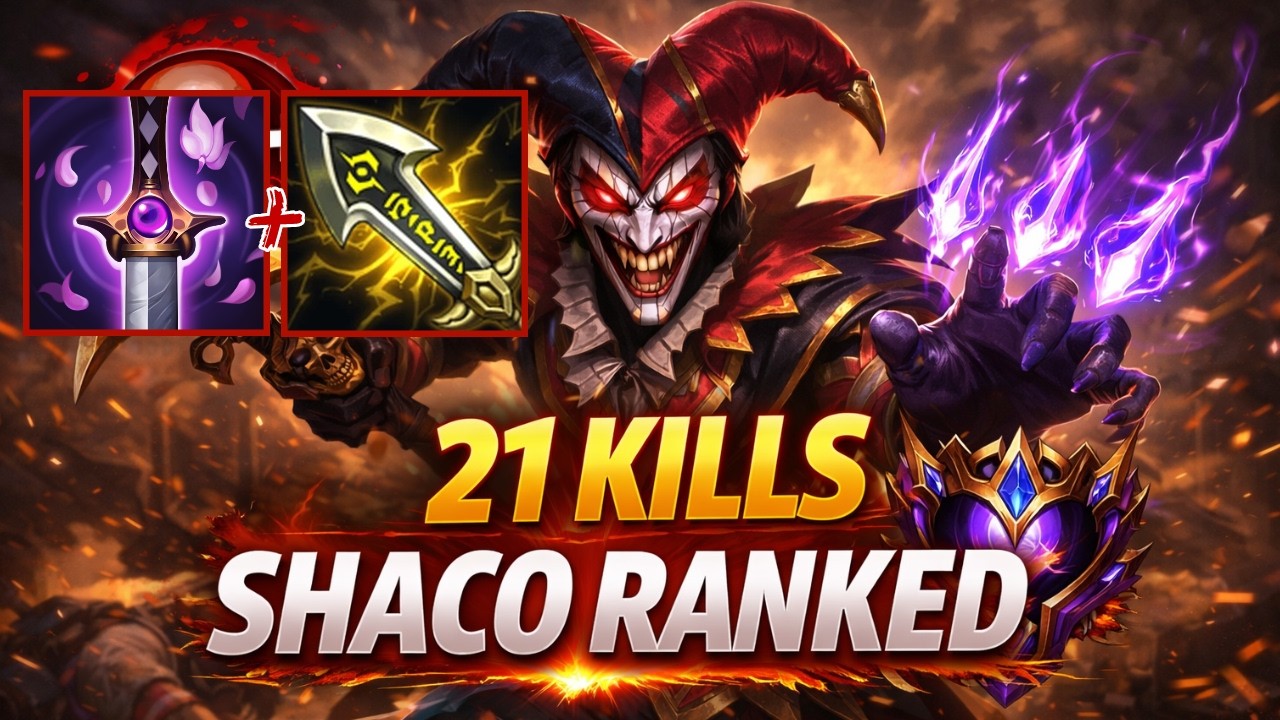 21 Kills Crit Shaco - Season 16 Master Rank with 