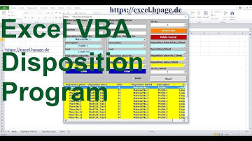 57 Create Disposition program in Excel VBA yourself
