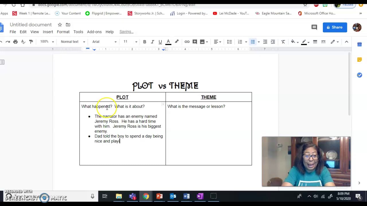 Lesson #1 "Plot VS Theme" May 11-May 15 - YouTube