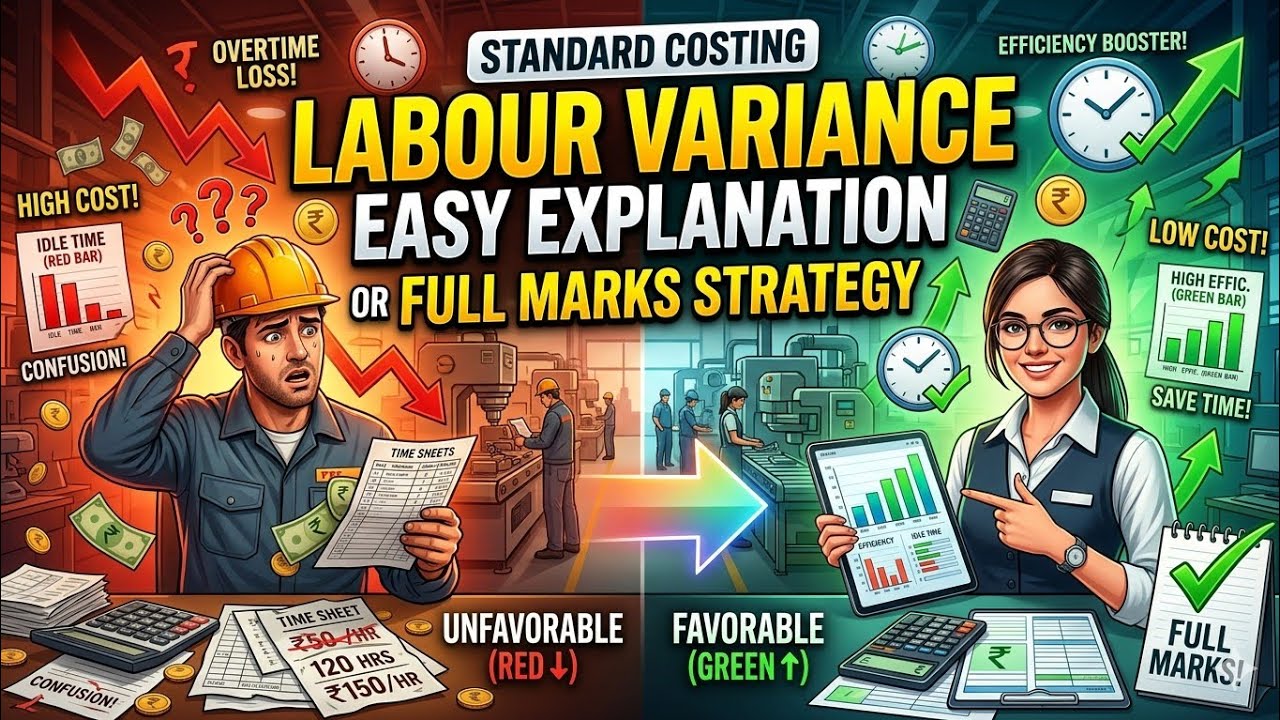 Mark Variance Labour Variance - Easy 6 Mark Sum Explained! [Standard Costing ...