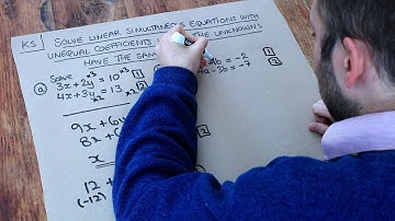 KS - Solve simultaneous equations with unequal coefficients where the unknowns have the same signs.