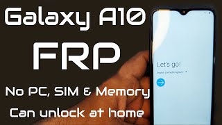 Samsung A10/A10s SM-A105F Google Account Bypass/Unlock FRP - Android 10 (NO NEED OF Sim/PC/Memory)