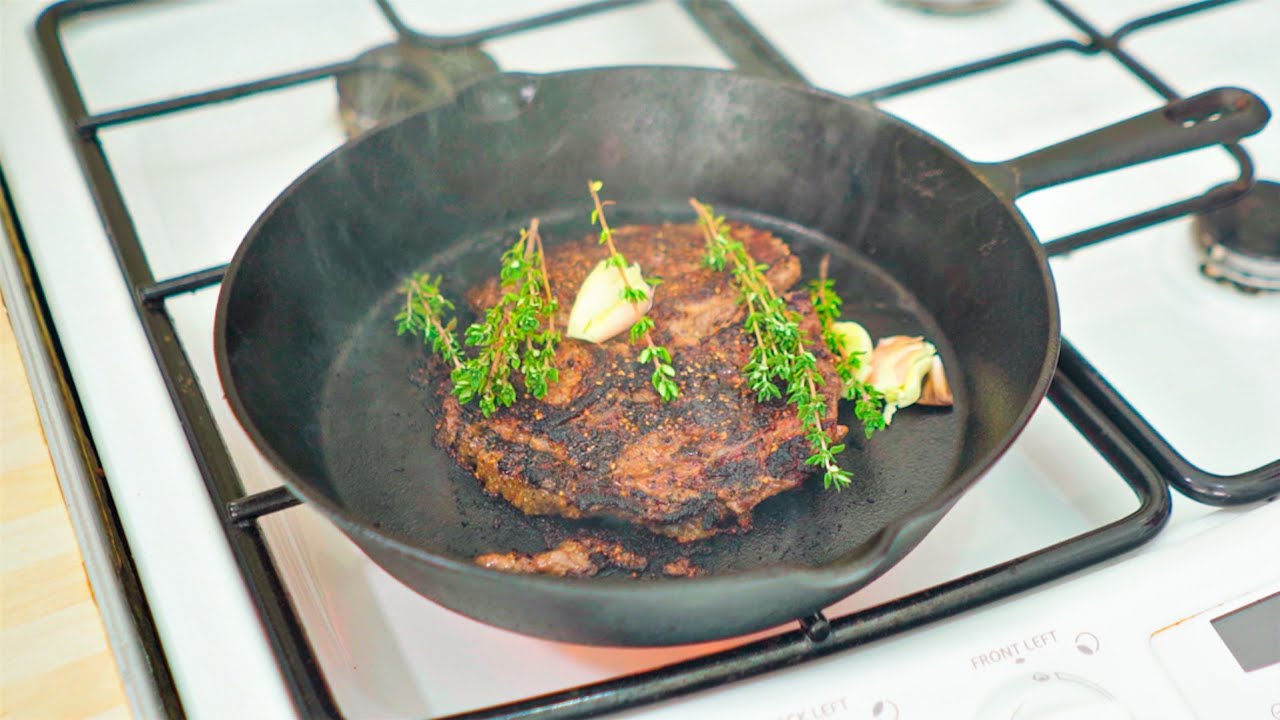 How To Make Pan Seared Ribeye Butter-Basted Steak | Ribeye Steak Well