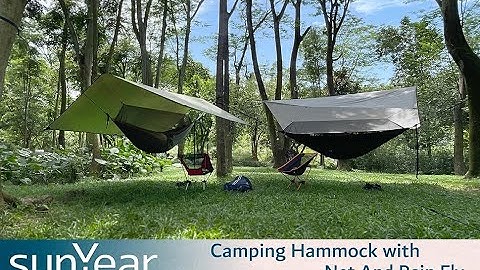 Sunyear Hammock Camping with Rain Fly Tarp and Net