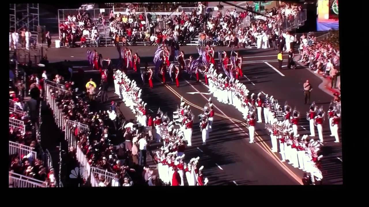Crestview High Shool Band performing at 123rd Rose Bowl Parade