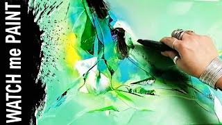 Abstract acrylicpainting - Painting with  paintbrush and catalyst wedge