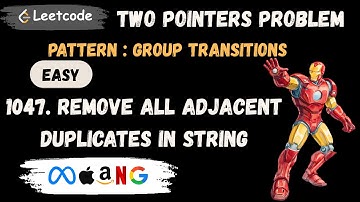 1047. Remove all Adjacent Duplicates in String || Two Pointers || Group Transitions Pattern