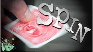 Pirouette CARD SPiN card stunt magic trick TUTORiAL how to spin a card on your fingertip