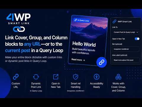 4WP Smart Link — Clickable Cover, Group & Column in Gutenberg & Query Loop | WordPress