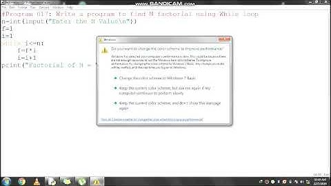 Program 017: Write a program to find N factorial using While loop