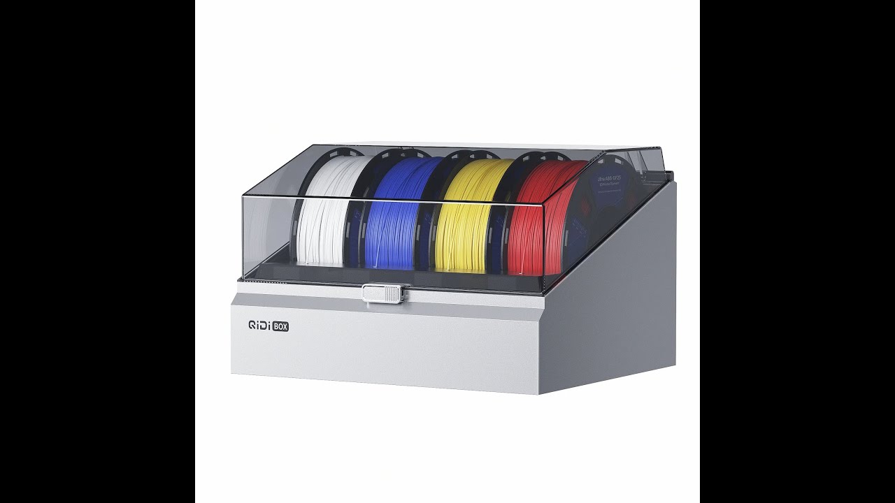 Qidi Box Multicolour filament spools and drying. Un-boxing.