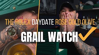 GRAIL WATCH! Rolex Daydate Rose Gold Olive. 228235.