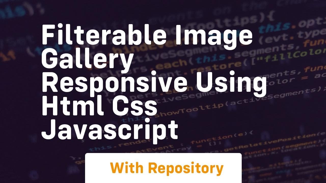 Filterable image gallery responsive using html css javascript - YouTube
