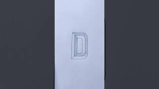 Easy Draw 3D Letter D #art #shorts #viral